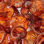 明亮的橙色螺旋吹制玻璃艺术品由玻璃艺术家杰森劳森